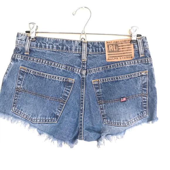 Ralph Lauren ripped denim jean shorts - Picture 2 of 4